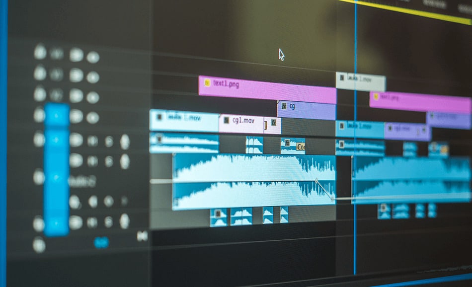Post-processing of the audio tracks in the editing programme