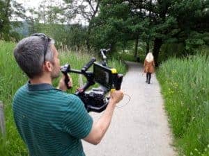 Beim Video Dreh für Tedora